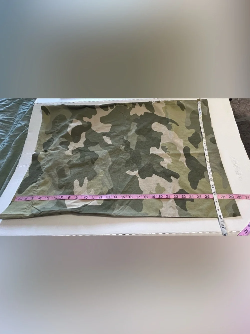 Pottery Barn Kids Camouflage 2 Standard Pillowcases Green & Beige 5% Organic Cot